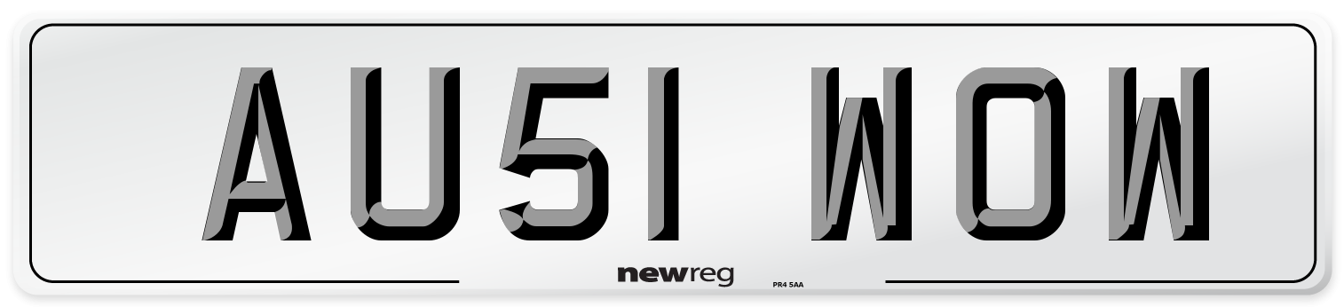 AU51 WOW Number Plate from New Reg